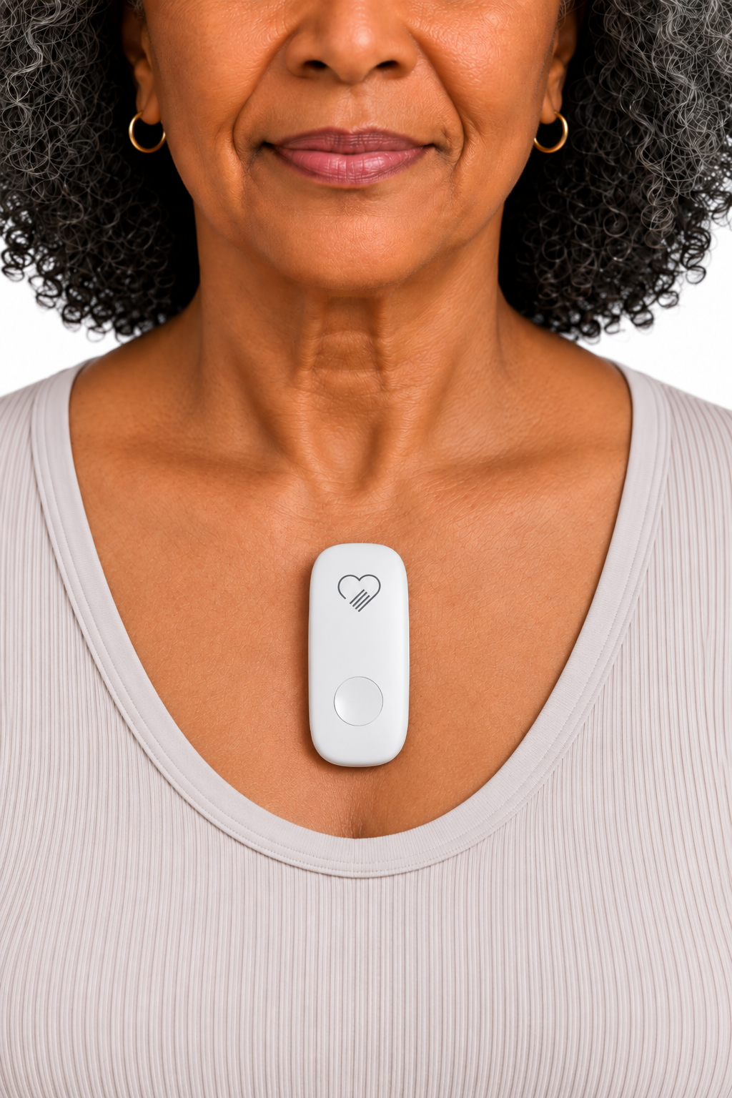 Patient wearing the CardioTag sensor on the chest